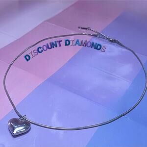 Heart Shaped Pendant Necklace on 925 Stainless Steel